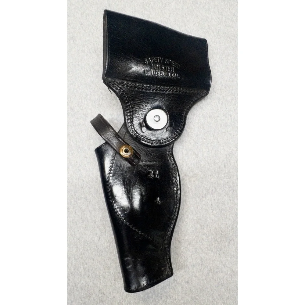 Vtg Safety Speed Black Leather Holster #41 Outdoors Utility Shooting Made In USA